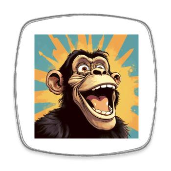 Lustighausen - Comic style Ape - Viereckiger Kühlschrankmagnet - Weiß - Vorne