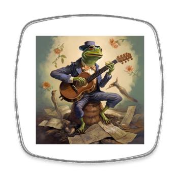 Lustighausen - Comic style frog - Viereckiger Kühlschrankmagnet - Weiß - Vorne