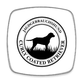 Curly Coated Retriever Jagdgebrauchshund Wilsigns - Viereckiger Kühlschrankmagnet - Weiß - Vorne