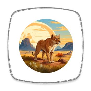 Lioness - Square fridge magnet - white - Front