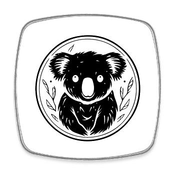 Koala - Magnet carré - blanc - Devant