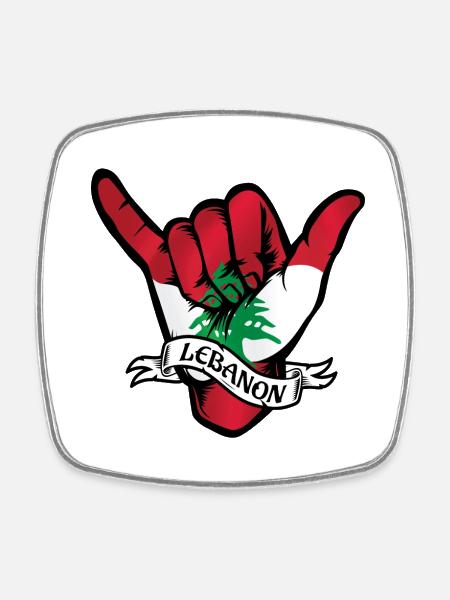 Lebanon Shaka - Viereckiger Kühlschrankmagnet - Weiß