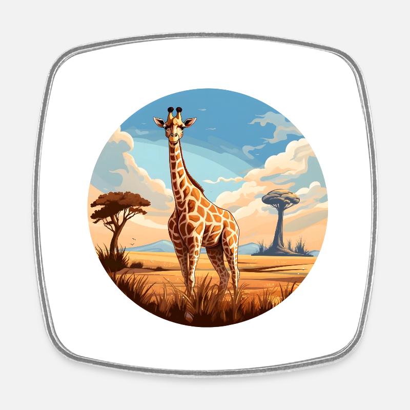 Giraffe - Square fridge magnet - white