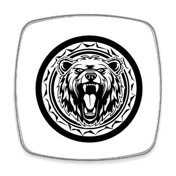 Grizzly Bear - Square fridge magnet - white - Front