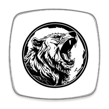Grizzly Bear - Square fridge magnet - white - Front