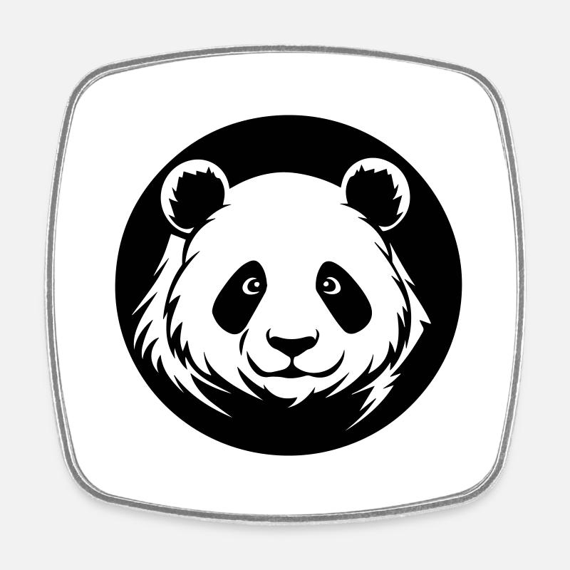 Panda - Viereckiger Kühlschrankmagnet - Weiß