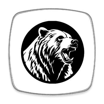 Grizzly Bear - Square fridge magnet - white - Front
