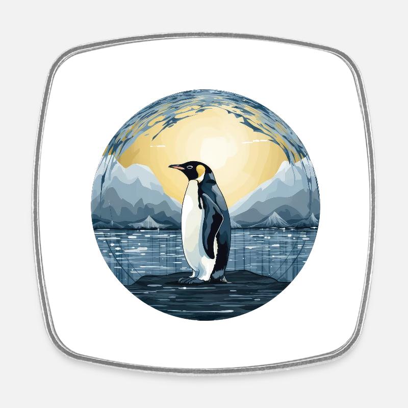 Pingouin - Magnet carré - blanc