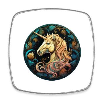 Licorne - Magnet carré - blanc - Devant