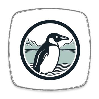 Pingouin - Magnet carré - blanc - Devant