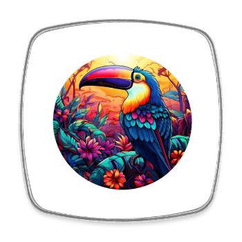 Toucan - Magnet carré - blanc - Devant