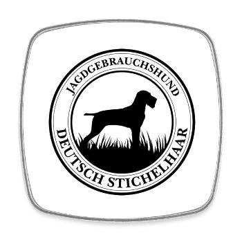 Deutsch Stichelhaar Jagdgebrauchshund Jagdhunde - Viereckiger Kühlschrankmagnet - Weiß - Vorne