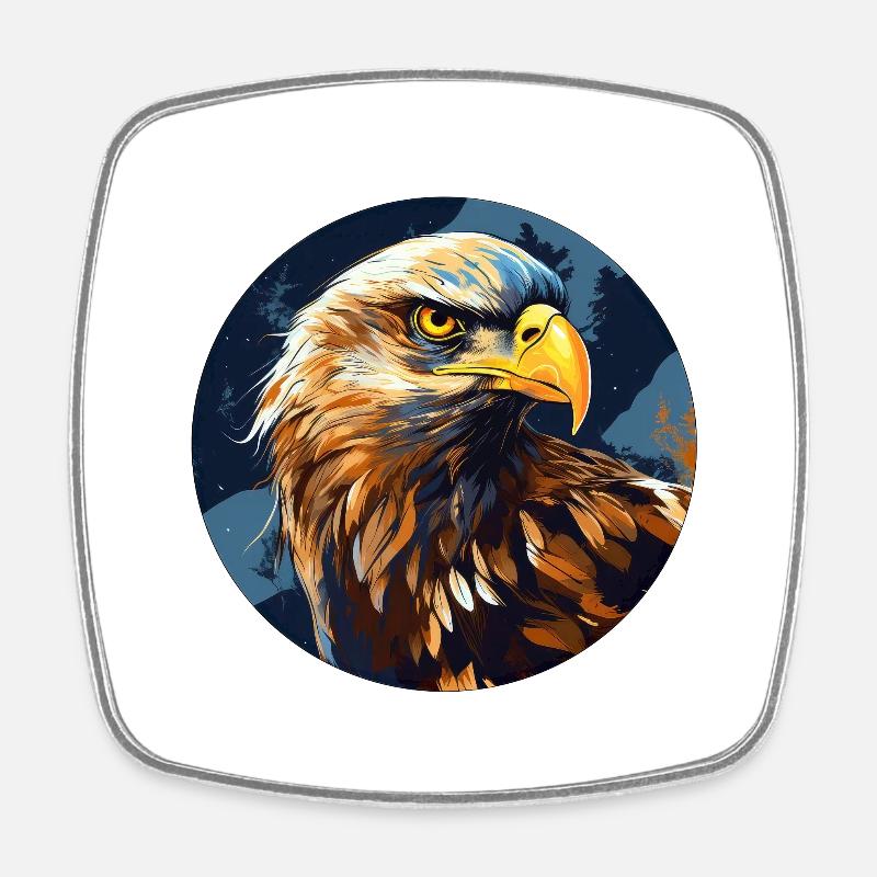 Adler - Viereckiger Kühlschrankmagnet - Weiß