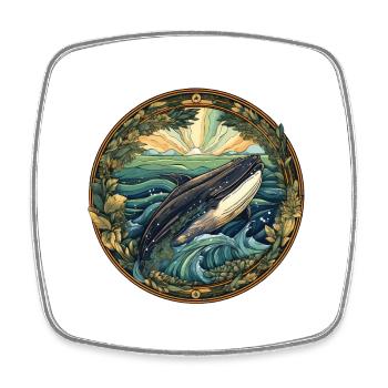 Whale - Square fridge magnet - white - Front