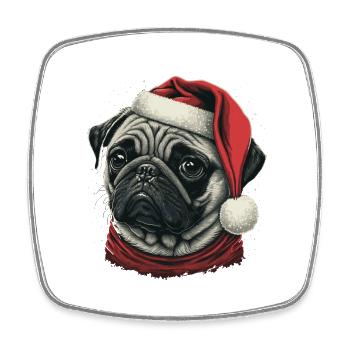 Pug xmas - Square fridge magnet - white - Front