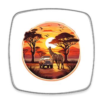 Exotic Safari Journey with Wild Animals - Viereckiger Kühlschrankmagnet - Weiß - Vorne