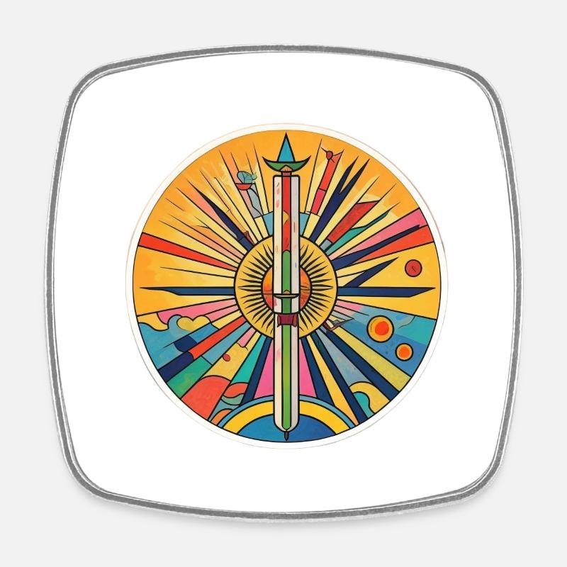 summer illusion - Square fridge magnet - white