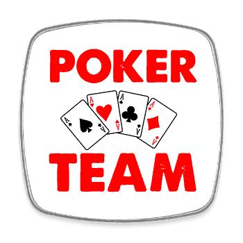 Poker Team - Square fridge magnet - white - Front