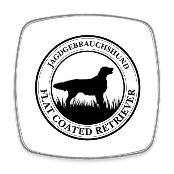 Flat Coated Retriever Jagdgebrauchshund Wilsigns - Viereckiger Kühlschrankmagnet - Weiß - Vorne