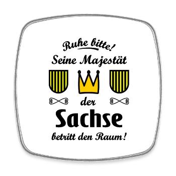 Seine Majestät der Sachse - Viereckiger Kühlschrankmagnet - Weiß - Vorne