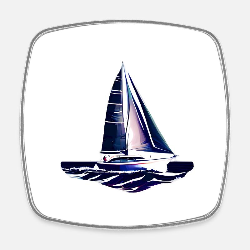 Sailing Sailboat Sailing Sailing Sailing Ship - Square fridge magnet - white