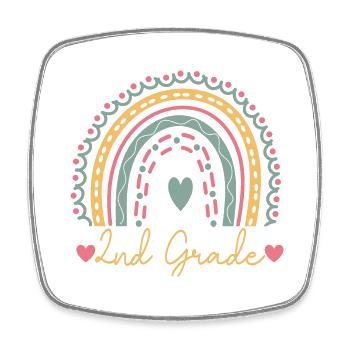 Boho Kindergarten Squad Gift - Square fridge magnet - white - Front