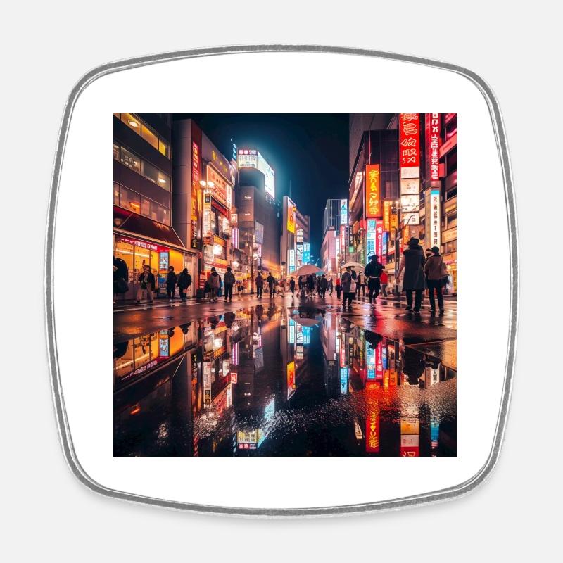 Tokyo - Square fridge magnet - white