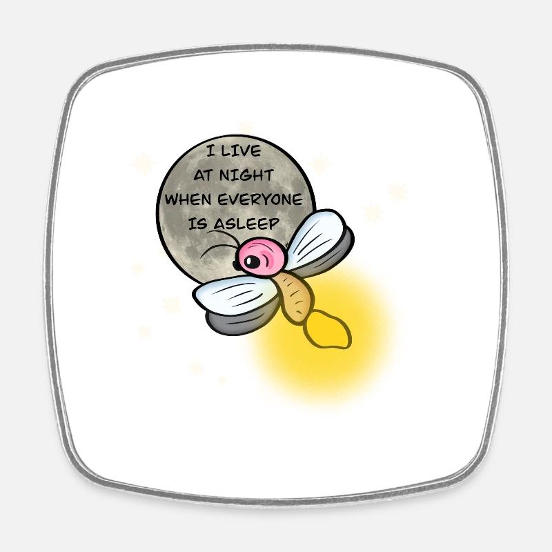 Little firefly - Square fridge magnet - white