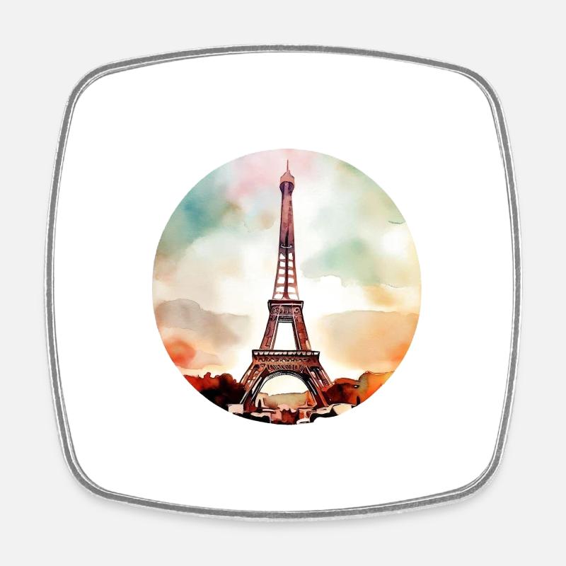 Eiffel Tower - Square fridge magnet - white