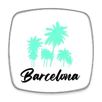 Barcelone - Magnet carré - blanc - Devant