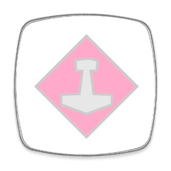 Mjölnir - Viereckiger Kühlschrankmagnet - Weiß - Vorne
