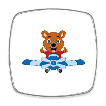PILOT - BÄR - Viereckiger Kühlschrankmagnet - Weiß - Vorne