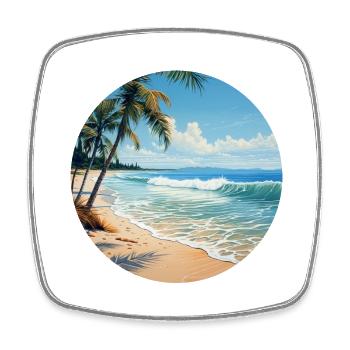 Lustige Strandabenteuer - Dein Sommerurlaubsshirt - Viereckiger Kühlschrankmagnet - Weiß - Vorne