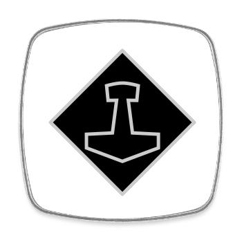 Mjölnir - Viereckiger Kühlschrankmagnet - Weiß - Vorne