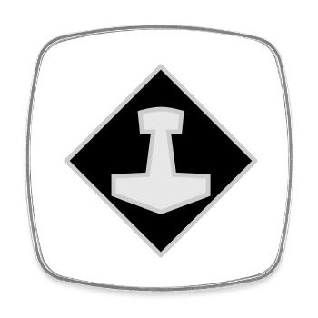 Mjölnir - Viereckiger Kühlschrankmagnet - Weiß - Vorne