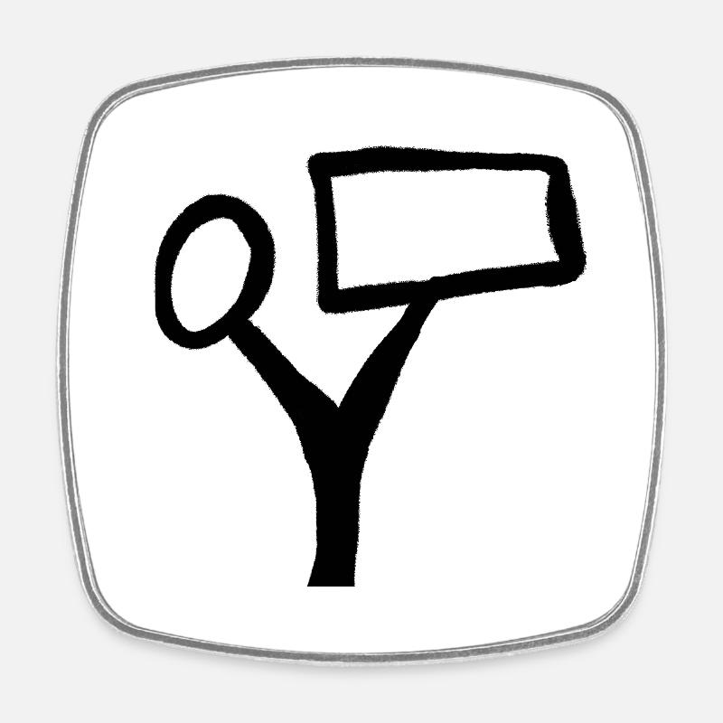 Tree text - Square fridge magnet - white