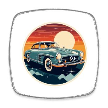 oldtimer Klassik - Viereckiger Kühlschrankmagnet - Weiß - Vorne
