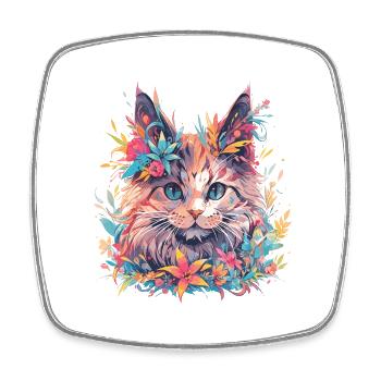mikakujumi flower kitten - Viereckiger Kühlschrankmagnet - Weiß - Vorne