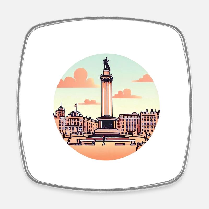 Trafalgar Square - Square fridge magnet - white