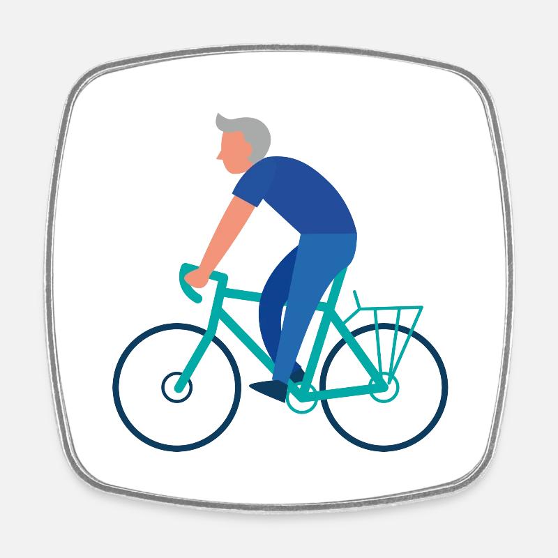 Blue Biker - Magnet carré - blanc