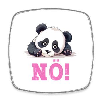 Nö Einfach Nö No Nein Panda Bär Lustig Spruch Pink - Viereckiger Kühlschrankmagnet - Weiß - Vorne