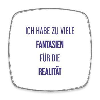 Fantasien für die Realität - Hier entsteht Magie! - Viereckiger Kühlschrankmagnet - Weiß - Vorne