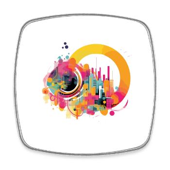 Design urban culture - Square fridge magnet - white - Front