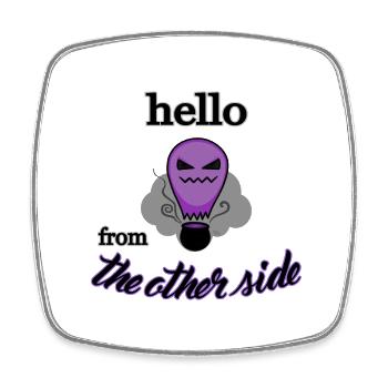 Hello from the other side - Viereckiger Kühlschrankmagnet - Weiß - Vorne