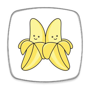 Bananas Comic - Square fridge magnet - white - Front