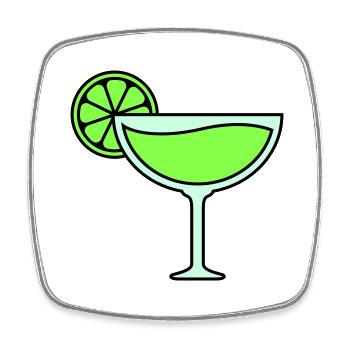 cocktail - Magnet carré - blanc - Devant
