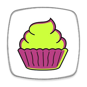 Cupcake 1 - Magnet carré - blanc - Devant