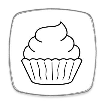 cupcake - Viereckiger Kühlschrankmagnet - Weiß - Vorne
