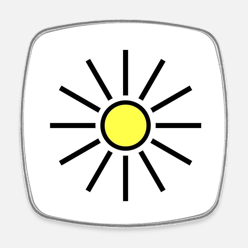 Sun - Square fridge magnet - white