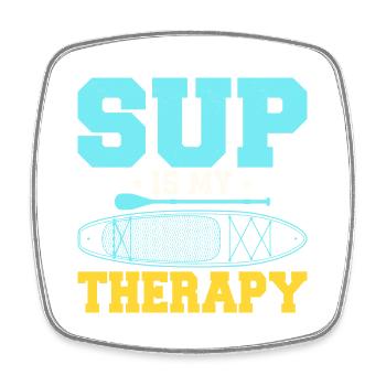 SUP est ma planche de pagayage debout thérapeutique - Magnet carré - blanc - Devant